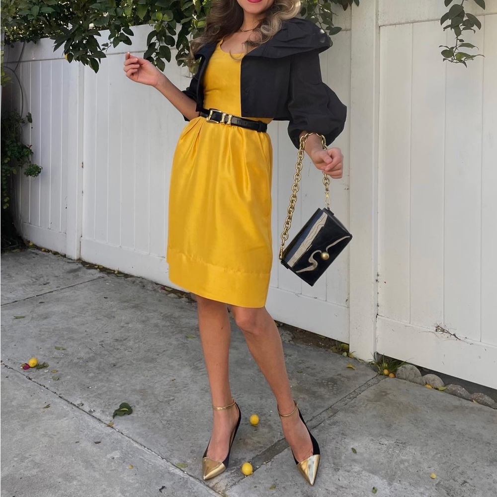 Yellow silk Banana Republic dress